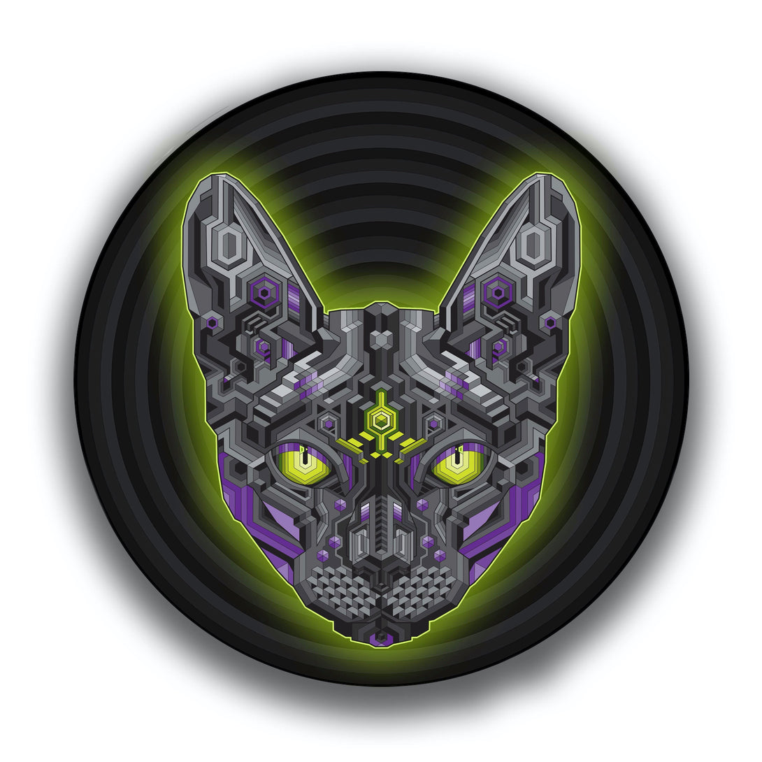 FELINE BLACK ALUMINUM PRINT