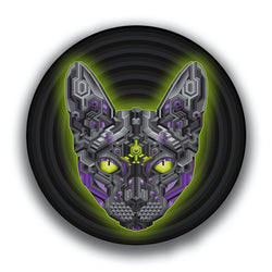 FELINE BLACK ALUMINUM PRINT