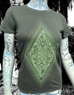 WOMENS PERIDOT DIAMOND EYE TEE