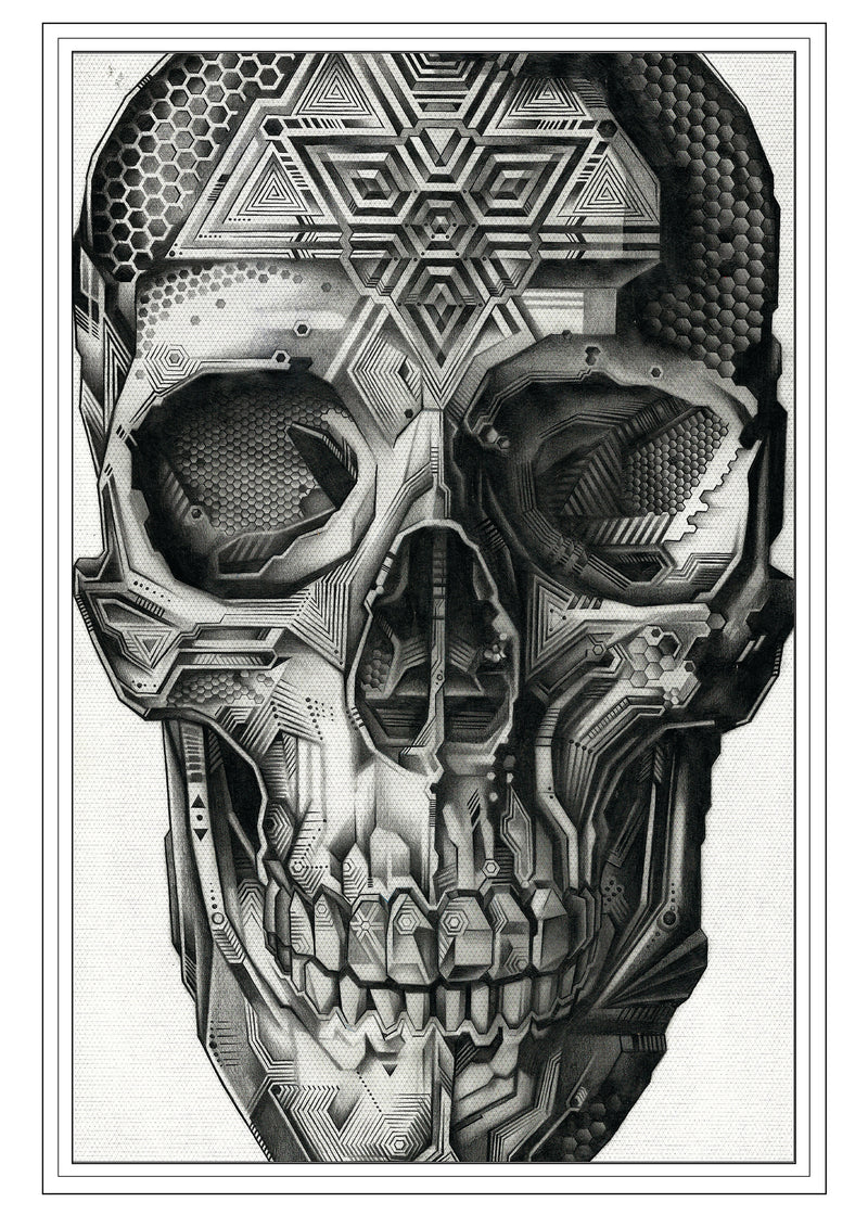 2C-B WHITE SKULL LIMITED EDITION SIGNED PRINT – Mike Cole Art